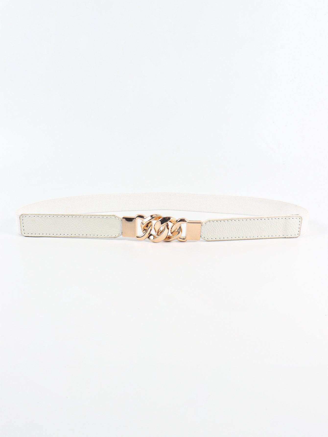 Zinc Alloy Buckle Elastic PU Belt - Trendsi - Flyclothing LLC