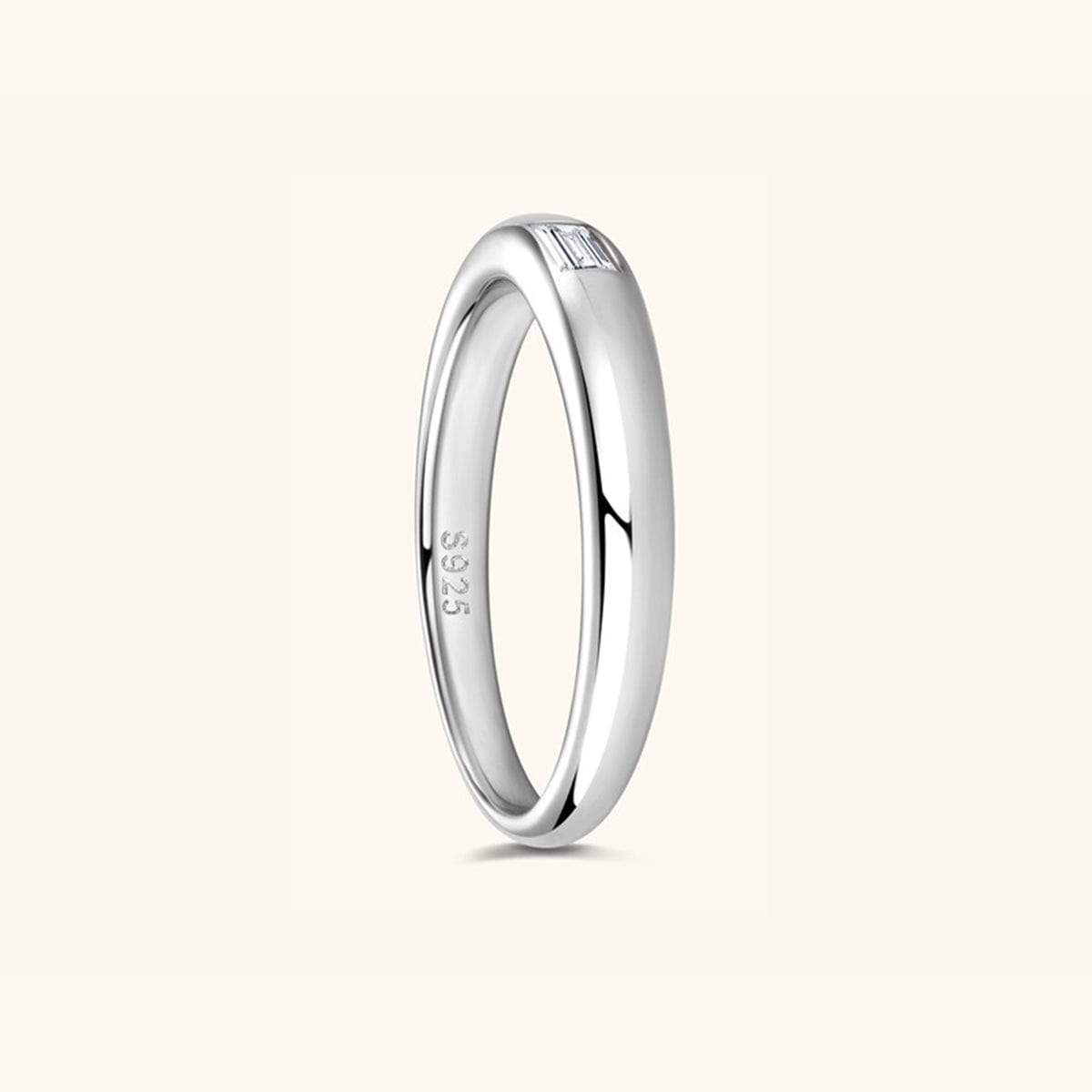 925 Sterling Silver Inlaid Moissanite Ring - Trendsi - Flyclothing LLC