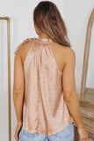 Animal Print Tied Curved Hem Tank - Trendsi