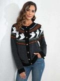 Ghost Button Up Long Sleeve Cardigan - Trendsi - Flyclothing LLC