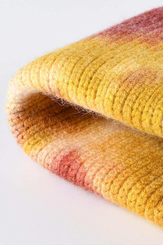 Tie-Dye Cuffed Rib-Knit Beanie Hat - Trendsi - Flyclothing LLC