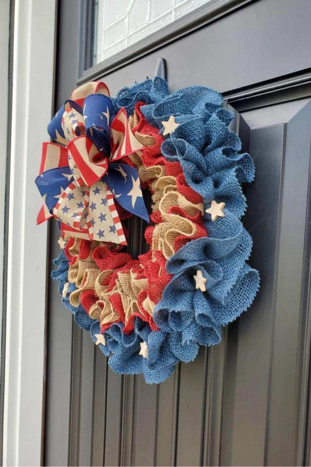 Independence Day Knit Wall Wreath - Trendsi - Flyclothing LLC