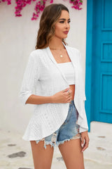 Half Sleeve Open Front Cardigan - Trendsi - Flyclothing LLC