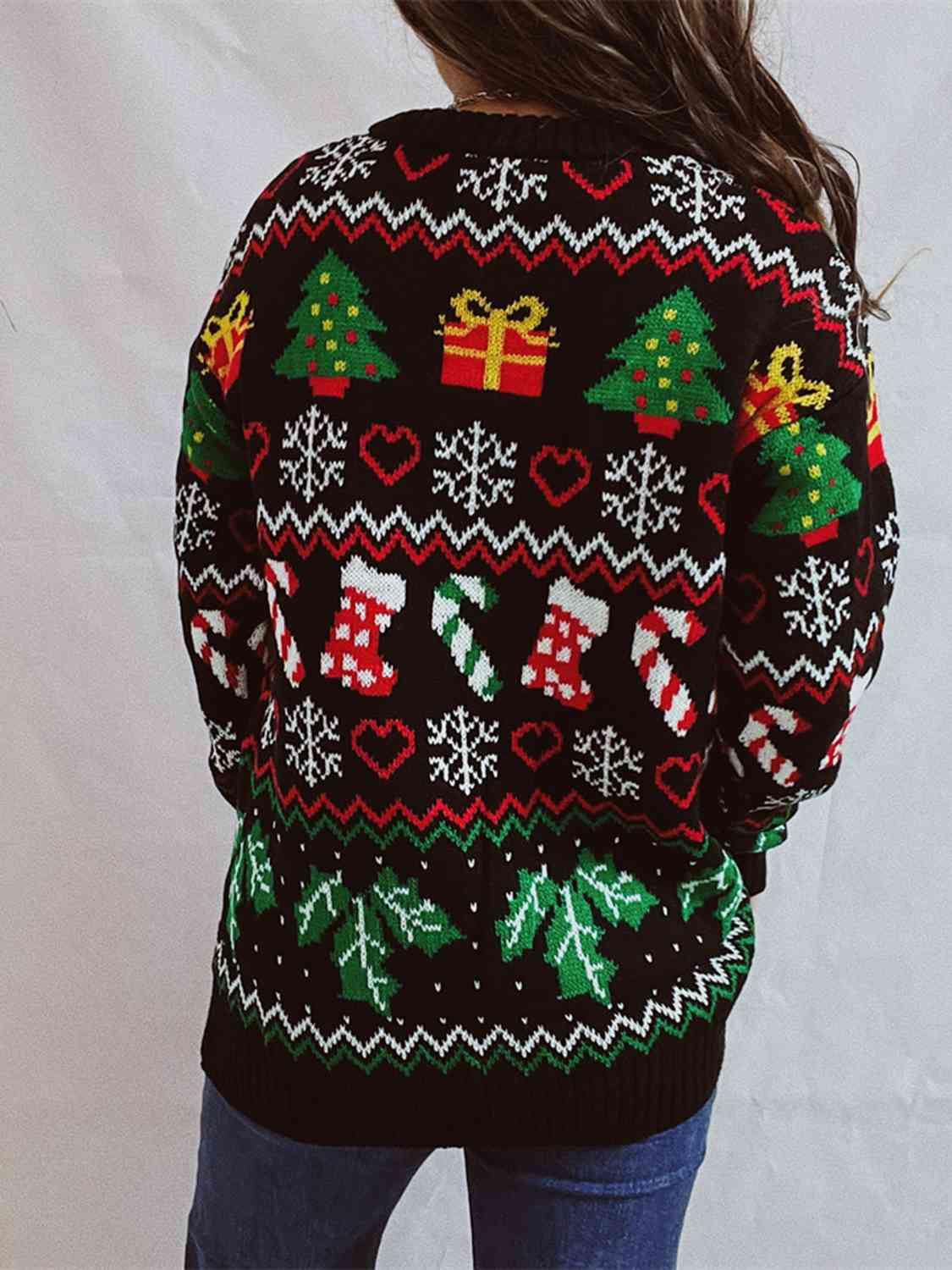 Christmas Element Sweater - Trendsi