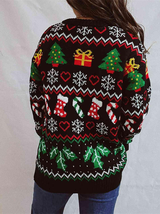 Christmas Element Sweater - Trendsi