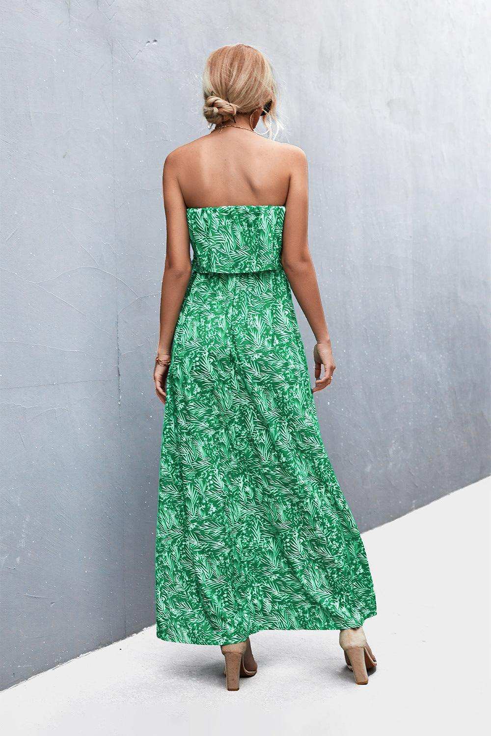 Strapless Split Maxi Dress - Trendsi - Flyclothing LLC