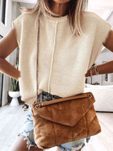 Cap Sleeve Sweater Vest - Trendsi - Flyclothing LLC