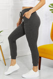 Blumin Apparel Full Size Easy Living Ribbed Joggers - Trendsi