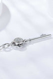 925 Sterling Silver 1 Carat Moissanite Key Pendant Necklace - Trendsi - Flyclothing LLC