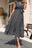 Floral Tie-Waist Ruffle Hem Dress - Trendsi - Flyclothing LLC
