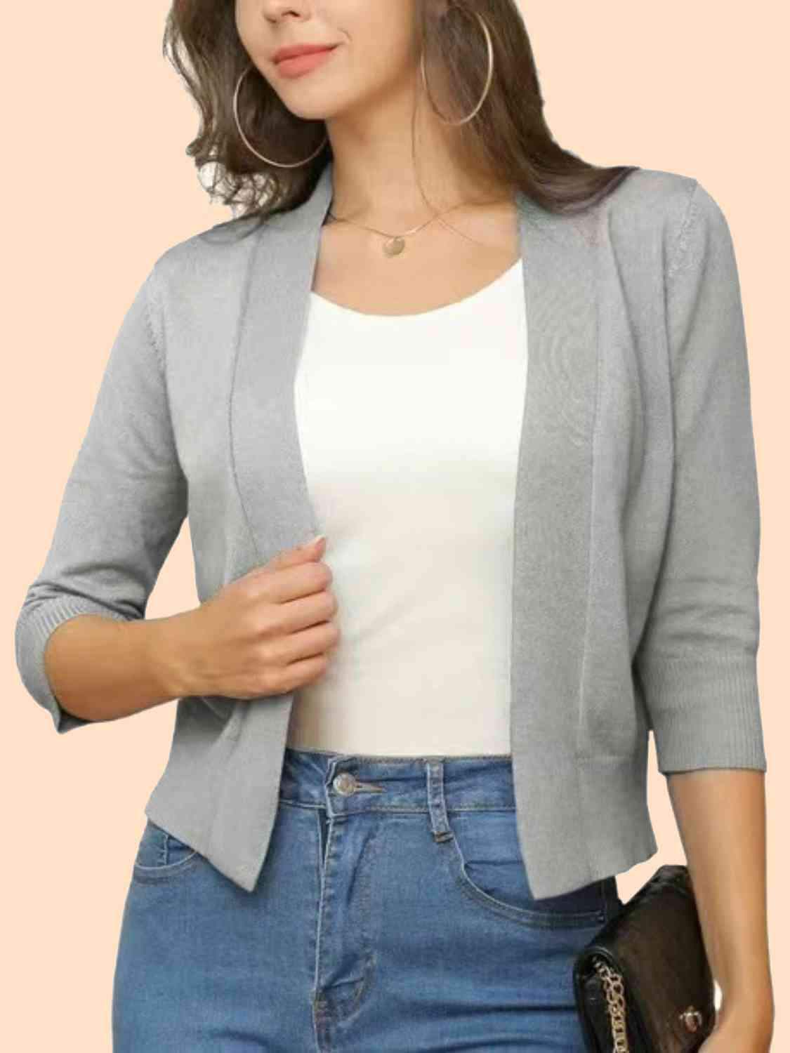 Open Front Cardigan - Trendsi - Flyclothing LLC