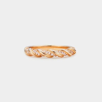 925 Sterling Silver Inlaid Zircon Ring - Trendsi