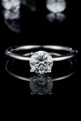 1 Carat Moissanite 925 Sterling Silver Solitaire Ring - Trendsi - Flyclothing LLC