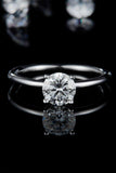 1 Carat Moissanite 925 Sterling Silver Solitaire Ring - Trendsi - Flyclothing LLC