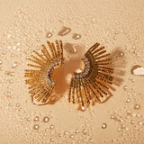 Stainless Steel Inlaid Zircon Stud Earrings - Trendsi