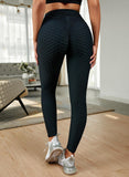 Textured High Waist Active Leggings - Trendsi