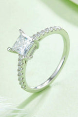 1.21 Carat Moissanite 925 Sterling Silver Side Stone Ring - Trendsi - Flyclothing LLC