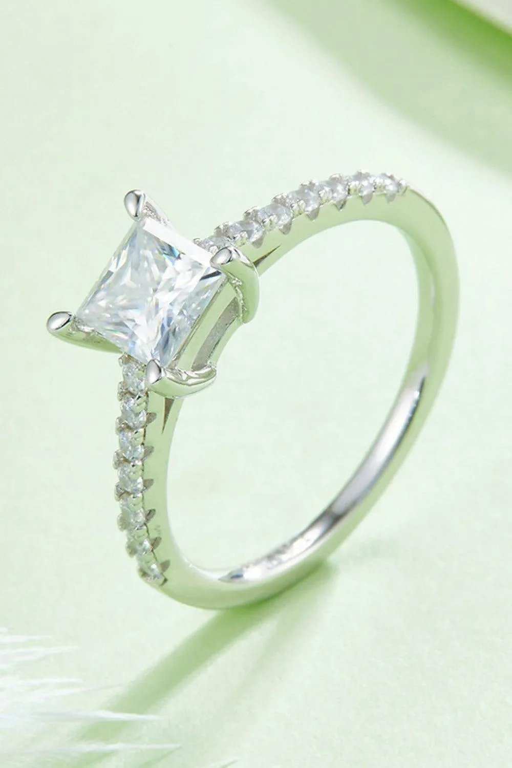 1.21 Carat Moissanite 925 Sterling Silver Side Stone Ring - Trendsi - Flyclothing LLC