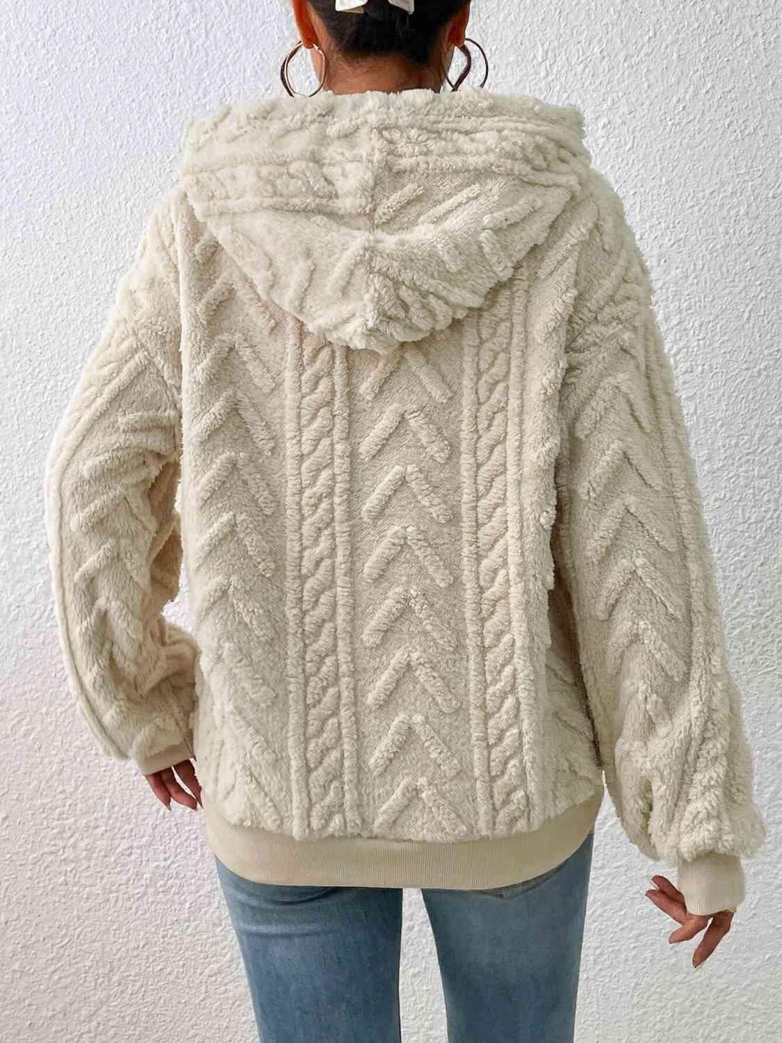 Drawstring Long Sleeve Hoodie - Trendsi