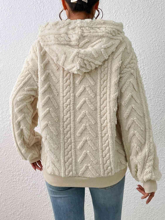 Drawstring Long Sleeve Hoodie - Trendsi