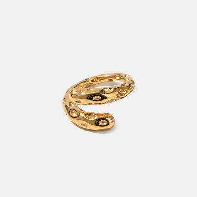 Titanium Steel Gold-Plated Bypass Ring - Trendsi - Flyclothing LLC