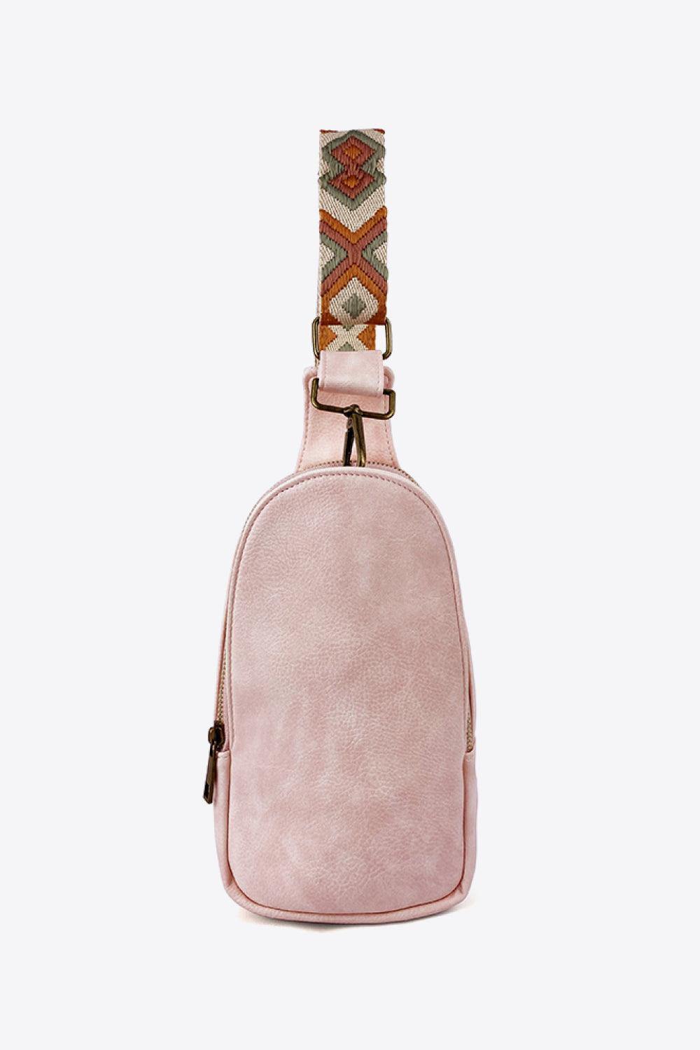 Adjustable Strap PU Leather Sling Bag - Trendsi