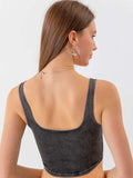 Seam Detail Cropped Denim Tank - Trendsi - Flyclothing LLC