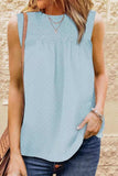 Smocked Tie Back Frill Trim Tank - Trendsi - Flyclothing LLC