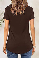Crisscross Short Sleeve T-Shirt - Trendsi - Flyclothing LLC
