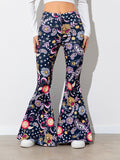 Floral High Waist Flare Leg Pants - Trendsi