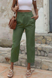 Straight Leg Cropped Pants with Pockets - Trendsi - Flyclothing LLC
