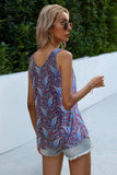 Printed Slit Scoop Neck Tank - Trendsi - Flyclothing LLC