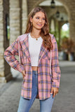 Plaid Long Sleeve Hooded Jacket - Trendsi