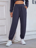 Elastic Waist Joggers with Pockets - Trendsi