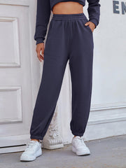 Elastic Waist Joggers with Pockets - Trendsi