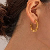 18K Gold-Plated Stainless Steel C-Hoop Earrings - Trendsi - Flyclothing LLC