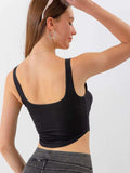 Seam Detail Cropped Denim Tank - Trendsi - Flyclothing LLC