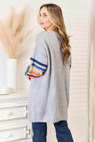 Double Take Multicolored Stripe Open Front Longline Cardigan - Trendsi - Flyclothing LLC