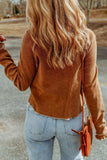 Long Raglan Sleeve Round Neck Top - Trendsi - Flyclothing LLC