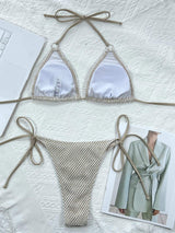 Halter Neck Tie Back Bikini Set - Trendsi - Flyclothing LLC