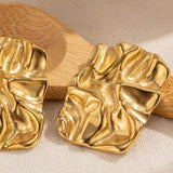 Geometric Stainless Steel Gold-Plated Earrings - Trendsi - Flyclothing LLC