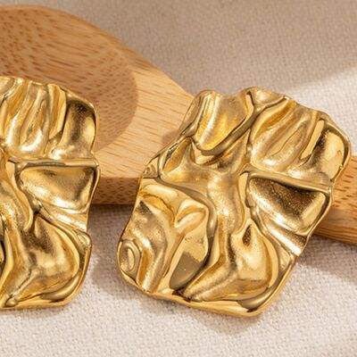Geometric Stainless Steel Gold-Plated Earrings - Trendsi - Flyclothing LLC