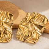 Geometric Stainless Steel Gold-Plated Earrings - Trendsi