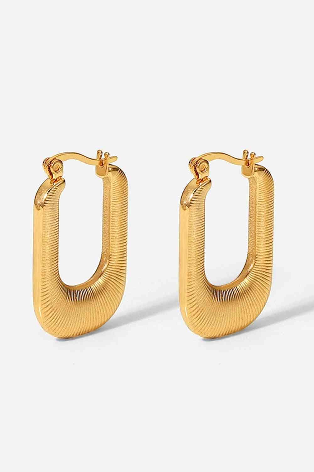 Good Luck Charm Screw-Thread U-Shaped Earrings - Trendsi - Flyclothing LLC