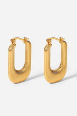 Good Luck Charm Screw-Thread U-Shaped Earrings - Trendsi - Flyclothing LLC