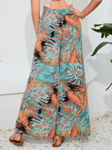 Printed Split Wide Leg Long Pants - Trendsi - Flyclothing LLC