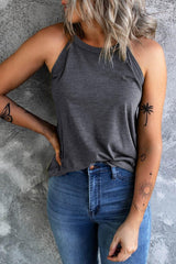 Curved Hem Grecian Tank Top - Trendsi
