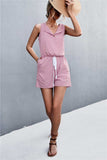 Sleeveless Buttoned Romper with Pockets - Trendsi - Flyclothing LLC