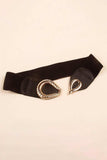 Ribbed Alloy Buckle Elastic Belt - Trendsi - Flyclothing LLC