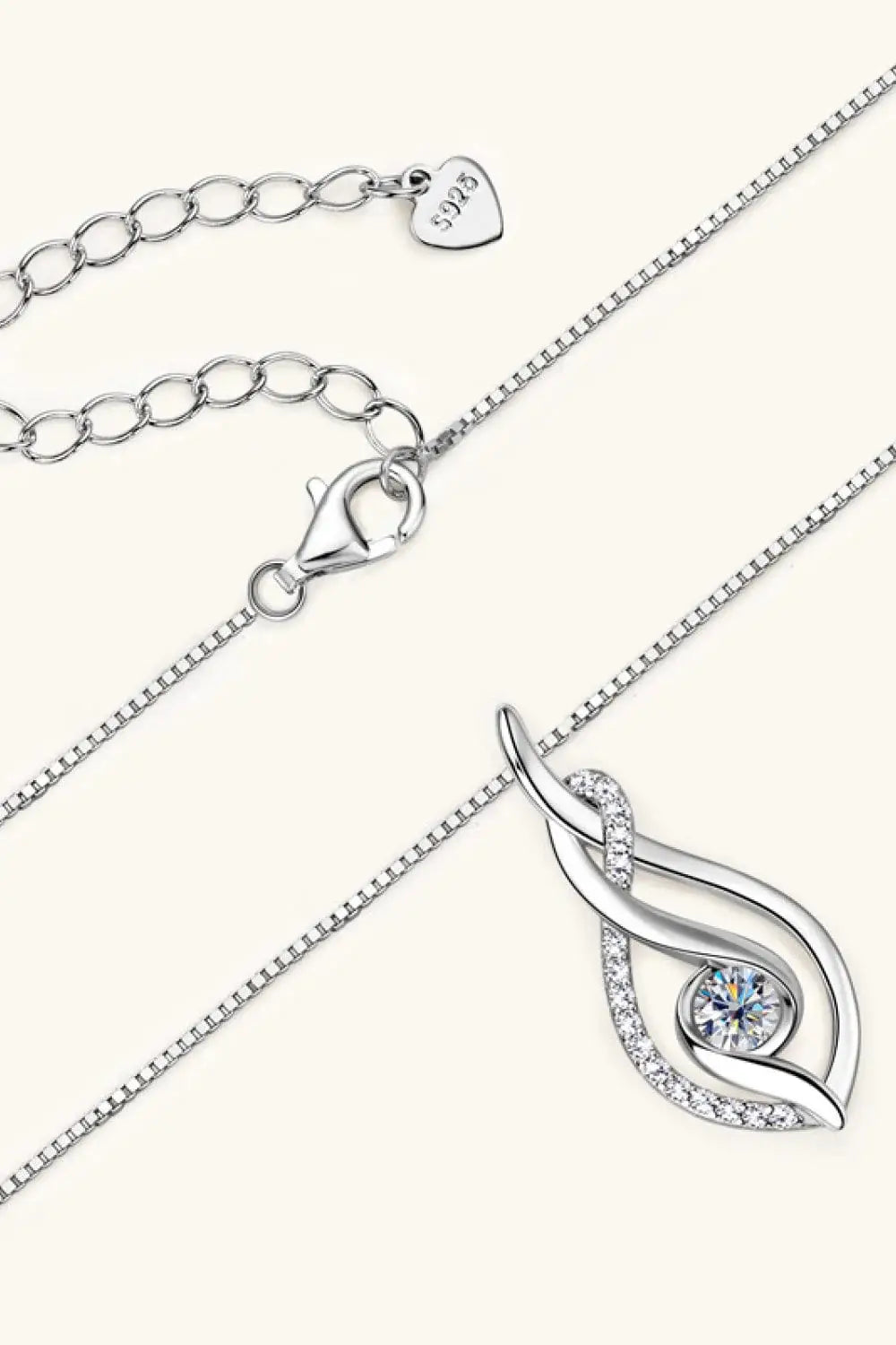 Moissanite 925 Sterling Silver Necklace - Trendsi - Flyclothing LLC